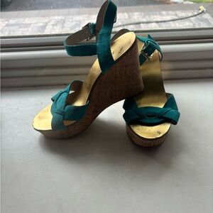 Teal Wedge Sandals by Michael Kors